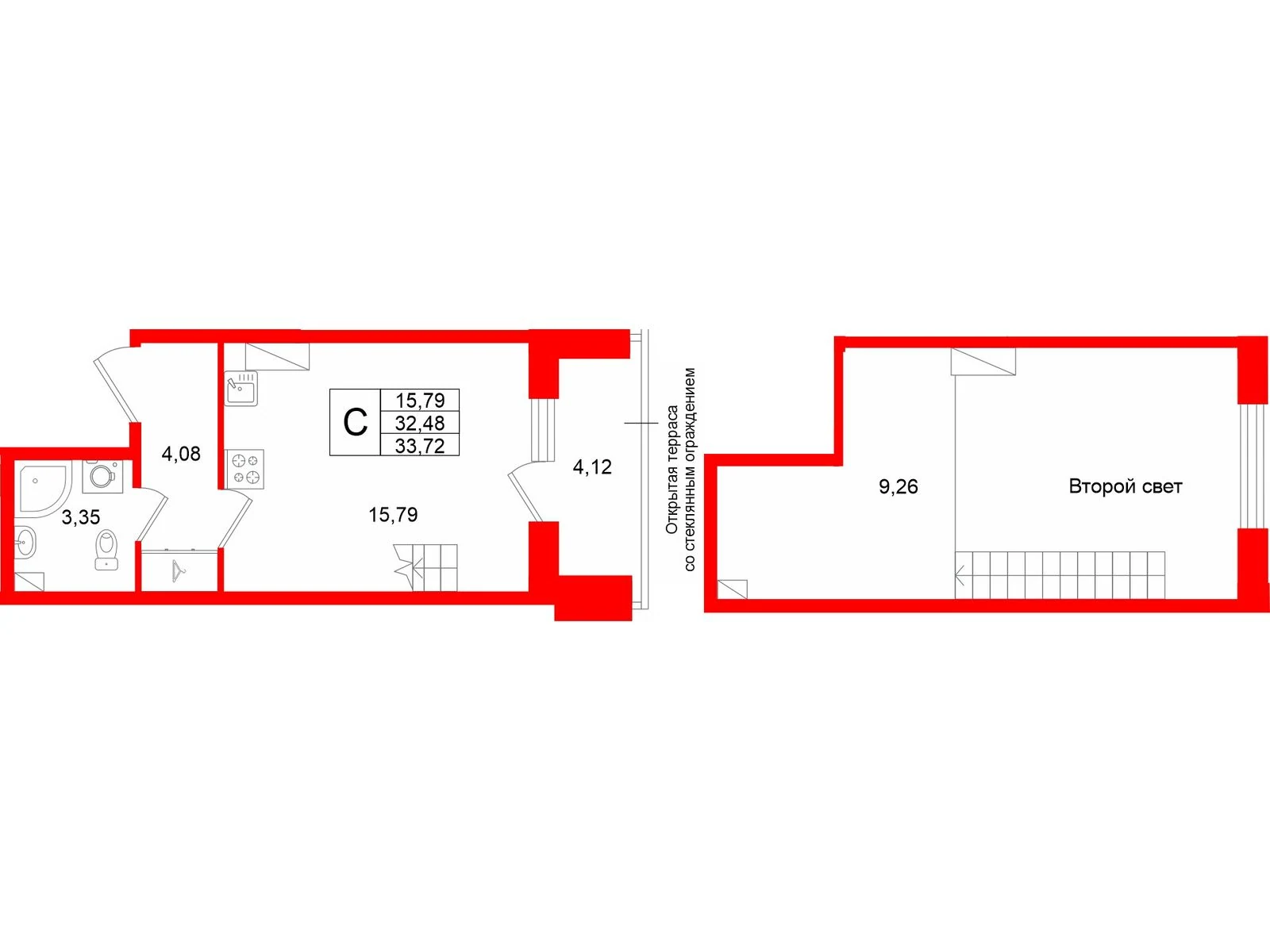 Планировка студия 32,5 м² в жилом комплексе «Аристократ» — Жилой комплекс «Аристократ»